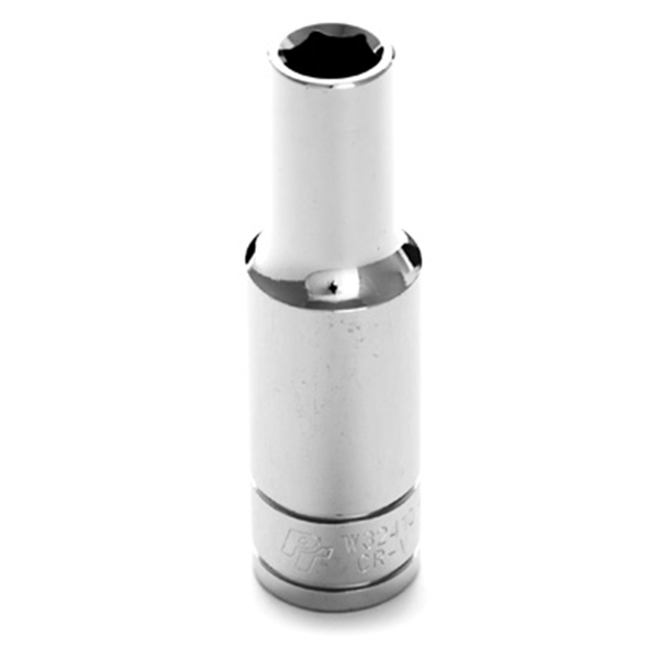 Performance Tool Chrome Socket, 1/2" Drive, 10mm, 6 Point, Deep W32410